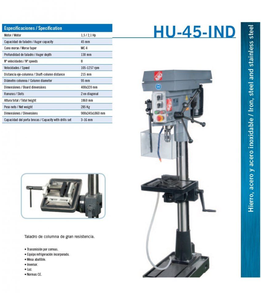 TALADRO COLUMNA ENGRANAJES 2 MG