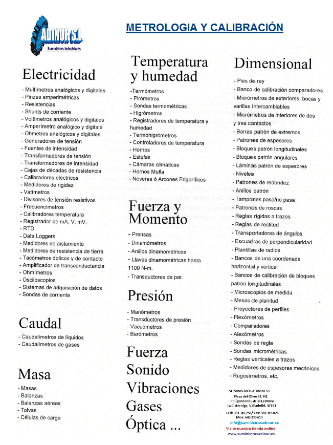 METROLOGIA Y CALIBRACIÓN CON CERTIFICADO